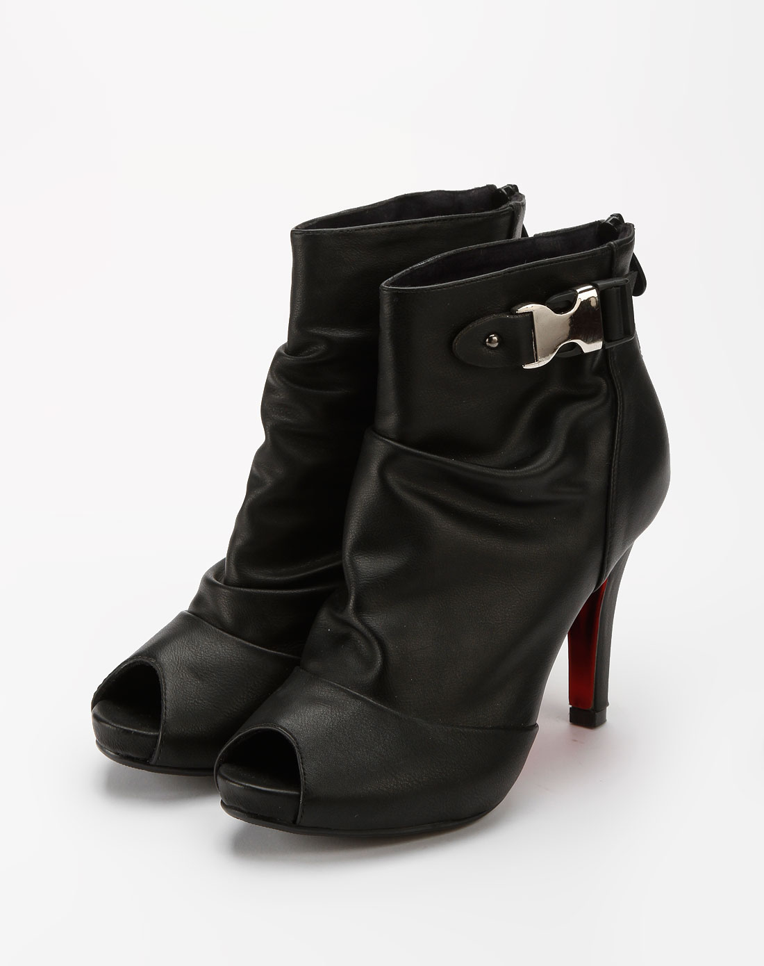 女款黑色鱼嘴鞋