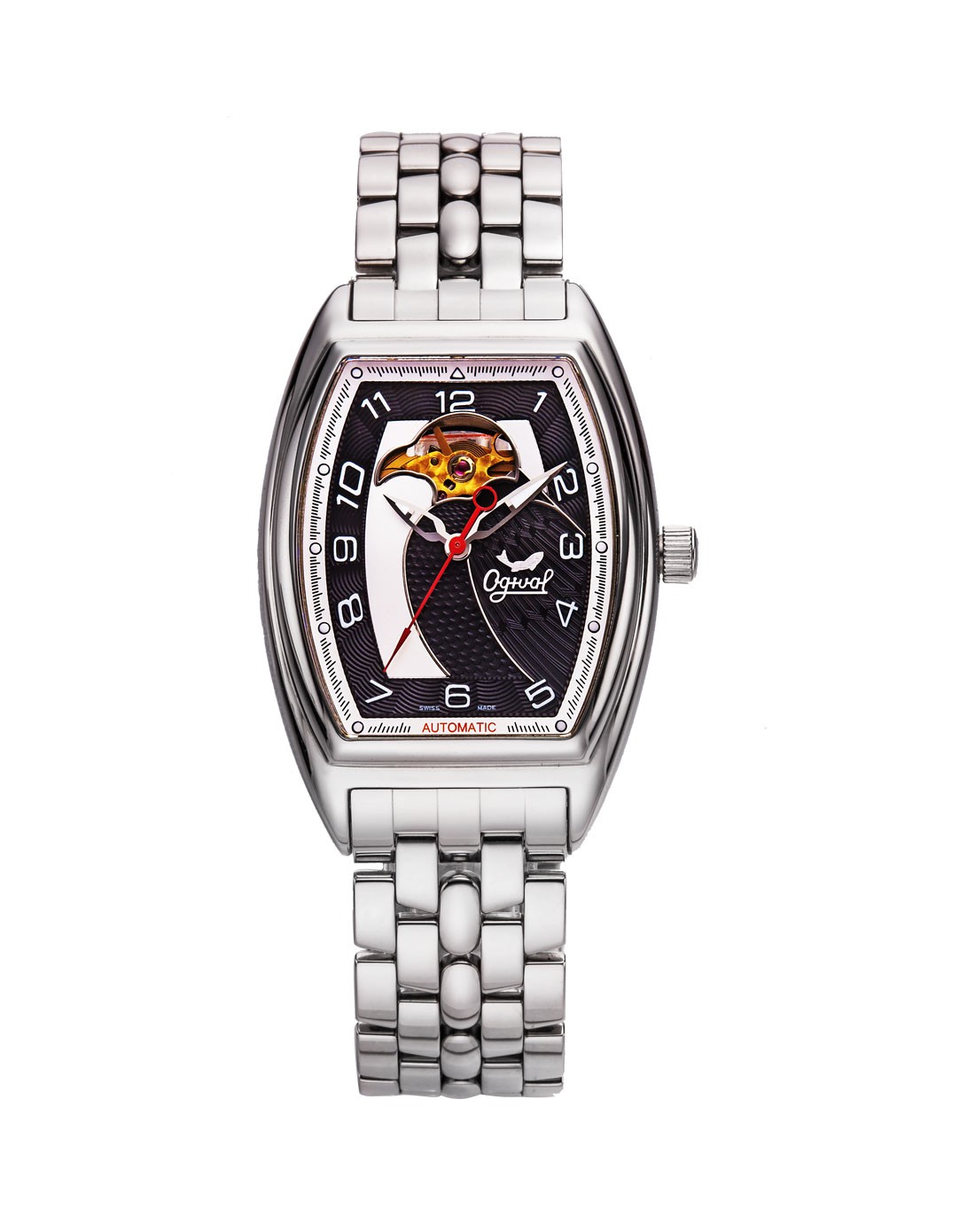瑞士爱其华ogival手表专场 > 专柜同款雕心系列鹰镂空机械腕表