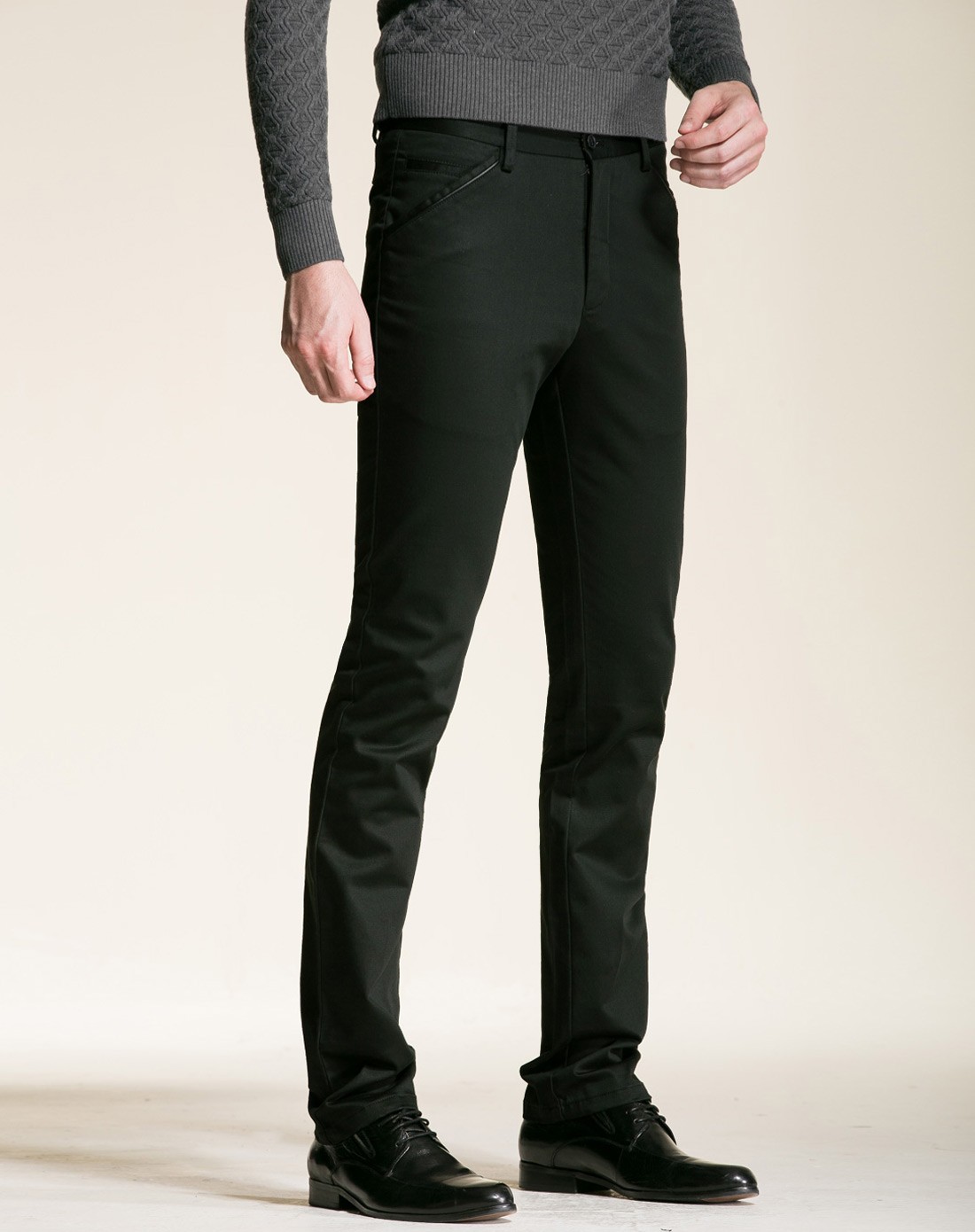 男士墨绿色休闲裤