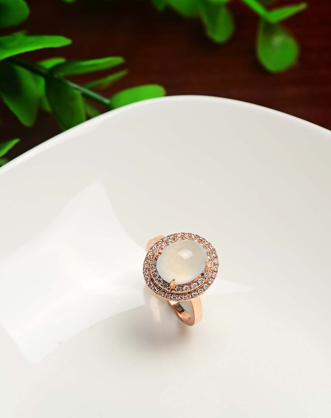 18k镶天然a货翡翠高冰旦面双层戴妃款戒指