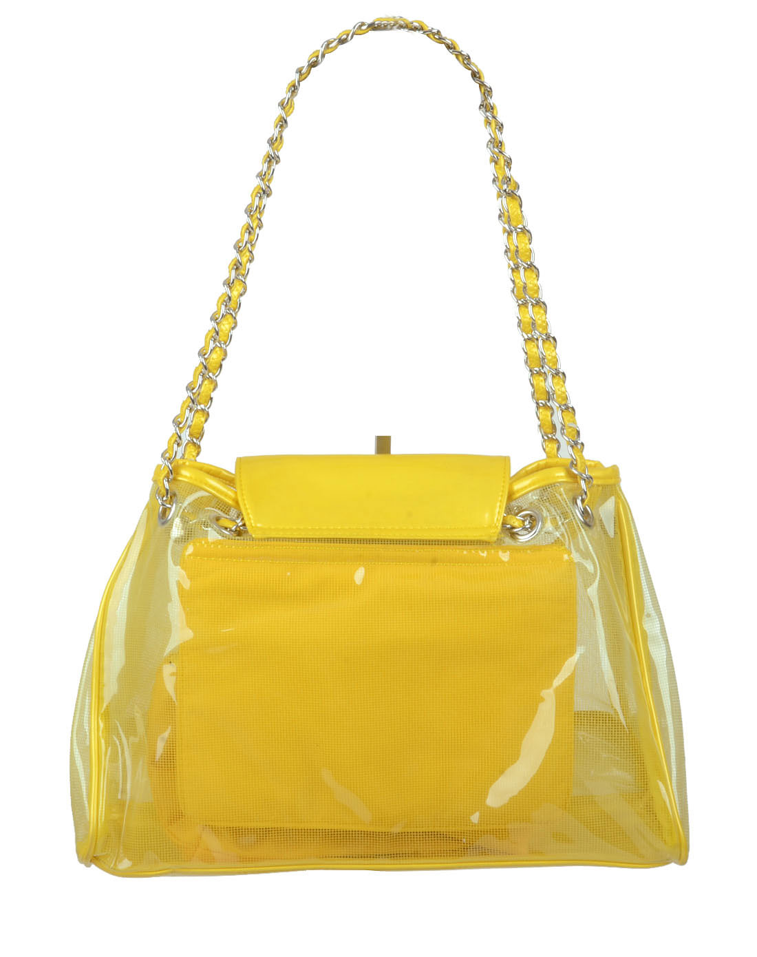 中国娃娃pucca女包专场-黄色透明时尚单肩包