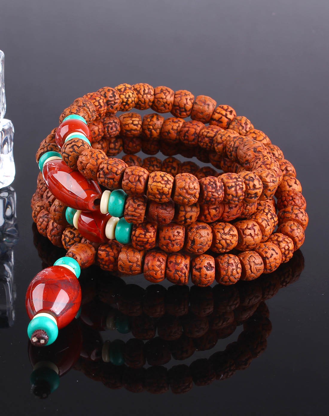 天然做旧金刚菩提筒珠手串