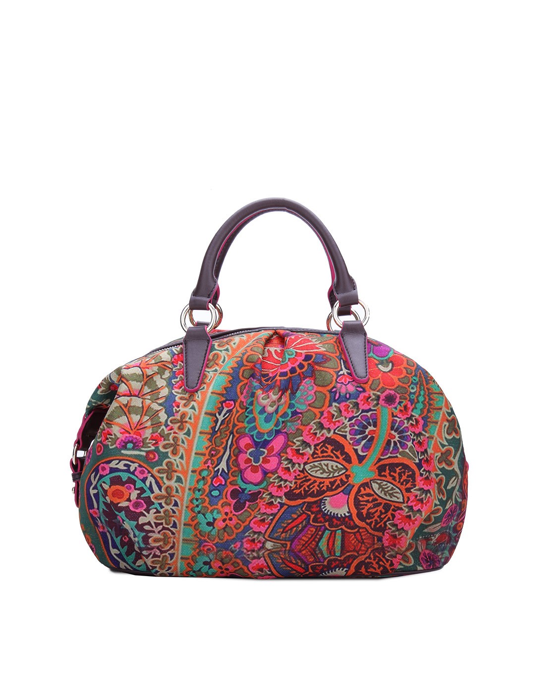 女装深啡潮流时尚花纹手提包