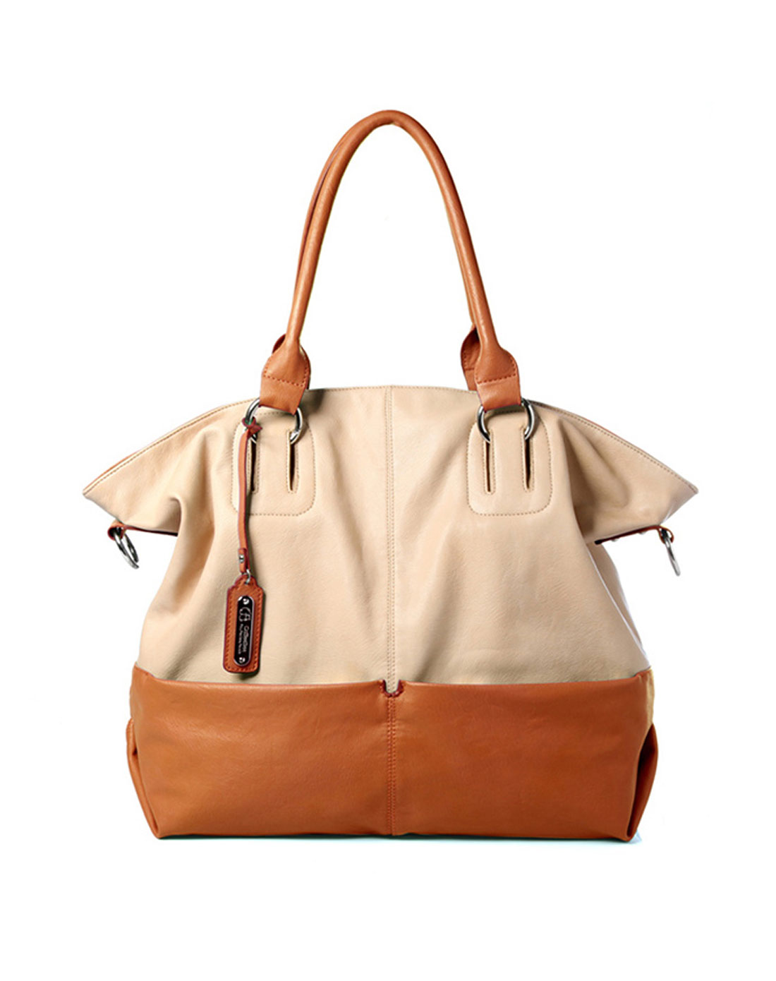 包包专场-coffeebee 女款秋叶棕撞色pu休闲包