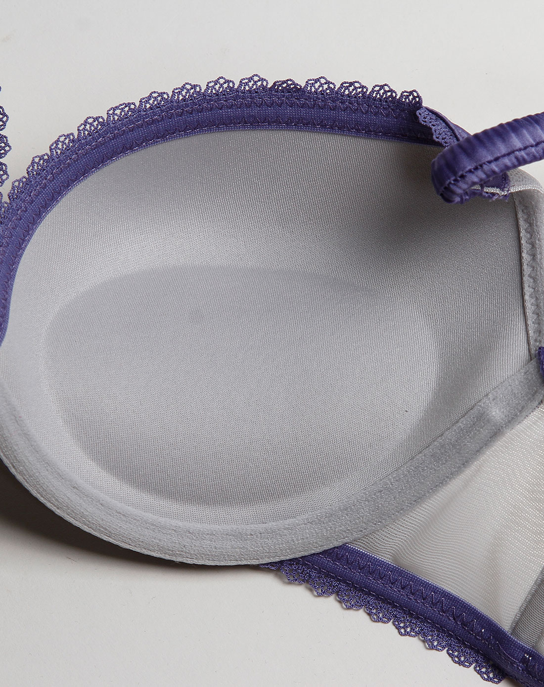 elle-内衣灰/蓝紫色刺绣时尚3/4中厚杯文胸1wd212900006_唯品会