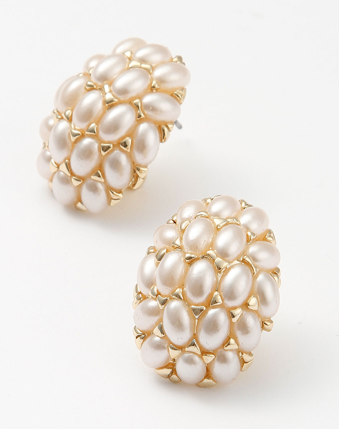 金/粉色珍珠耳环