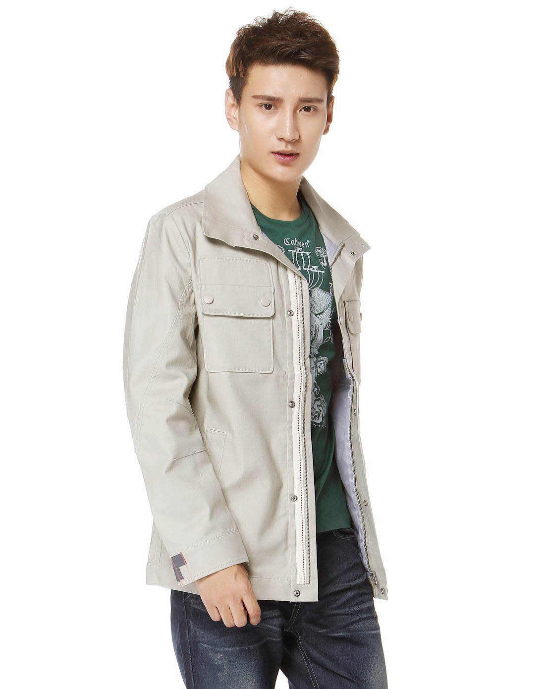 灰白色时尚休闲上衣