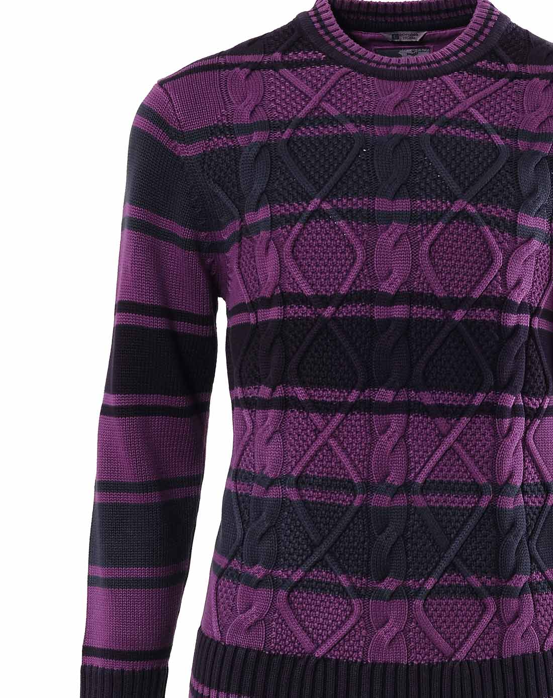 男款紫色圆领毛衣