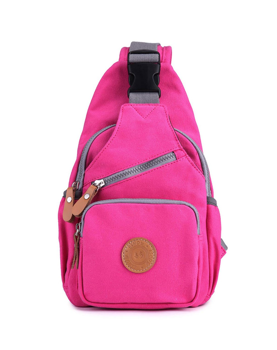 女款枚红色彩色系列胸包