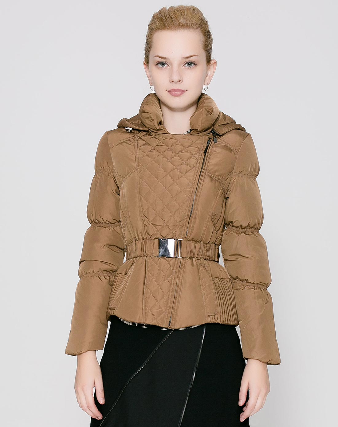 斐戈驼色时尚短款羽绒服fjwn000220_唯品会