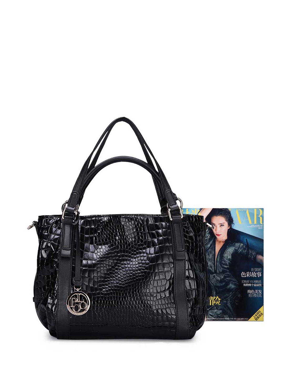 保罗美思得polomeisdo男女包女款黑色牛皮时尚百搭压花纹单肩包ab
