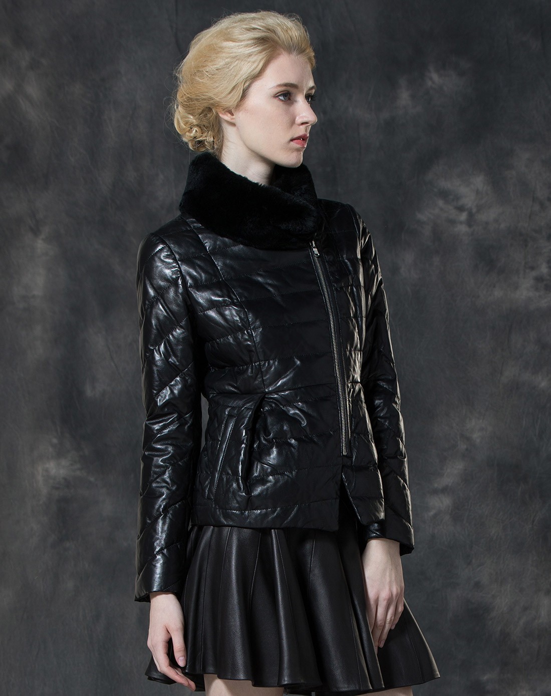 sovogue女士皮草专场黑色长袖绵羊皮皮衣svp1303723_唯品会