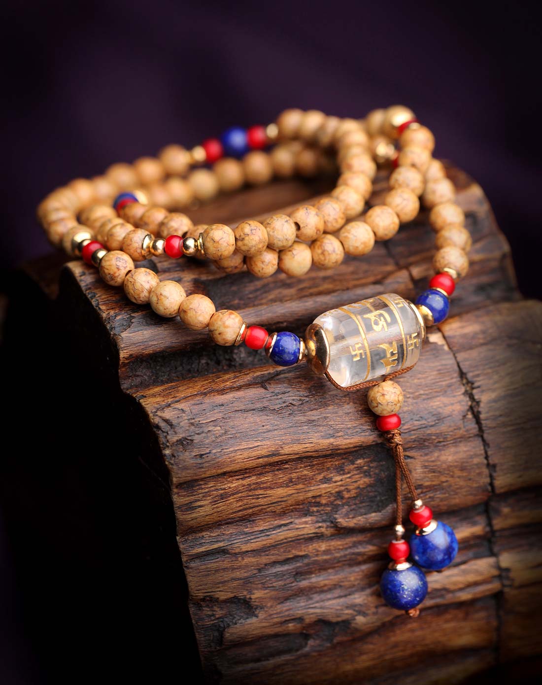 多层天竺菩提子六字真言珠手链