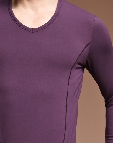 男士紫灰色内衣男套装