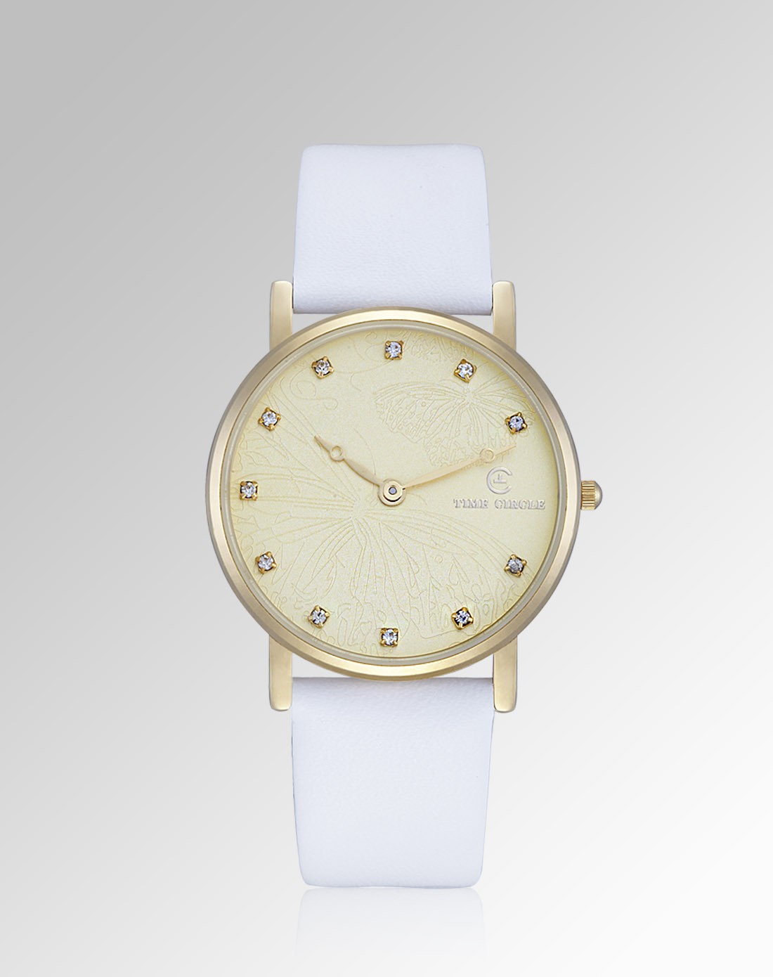 白色女款都会俪人石英表