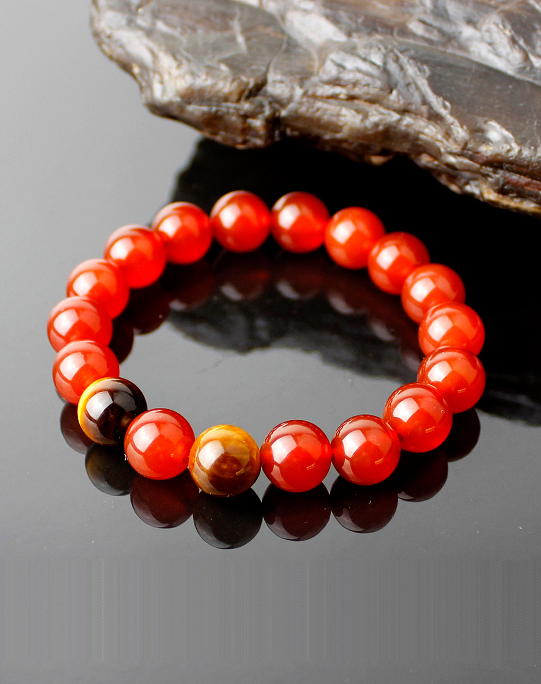 一生一石o-stone女款红玛瑙2011星座开运物金牛座红玛瑙 黄虎眼10mm