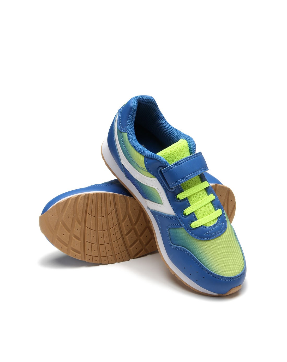 安踏anta儿童运动专场-大童 男童款蓝配荧光绿色休闲鞋 生活系列