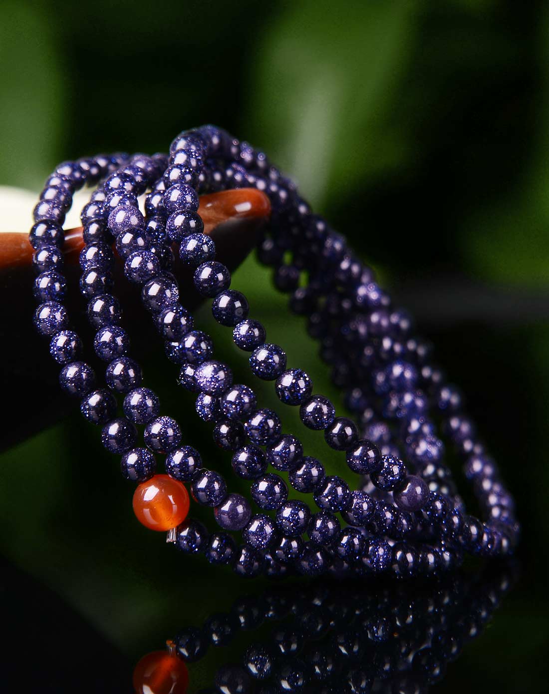 蓝星石转运5圈圆珠手串