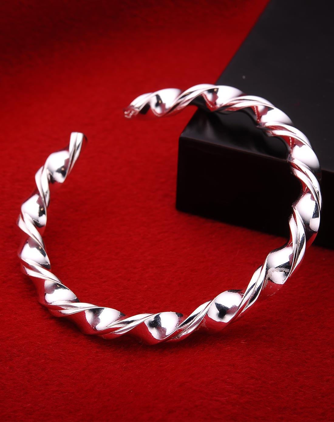 百年宝诚饰品祥云纹纽带纯银手镯sz820_唯品会