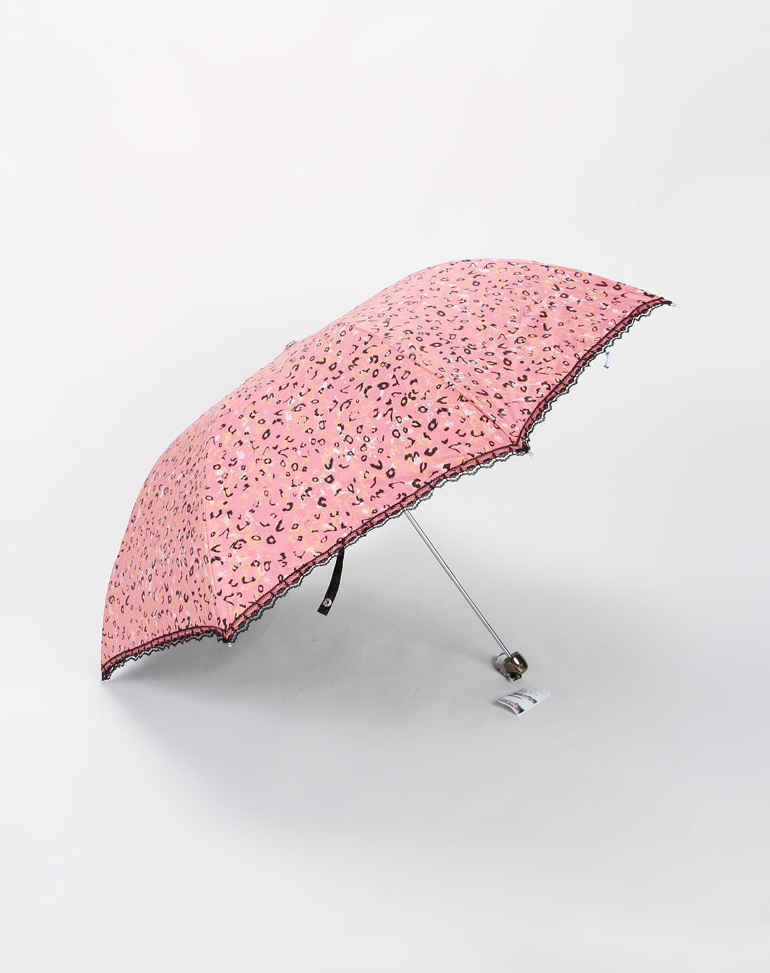 天堂伞专场-粉红色豹纹防紫外线太阳伞