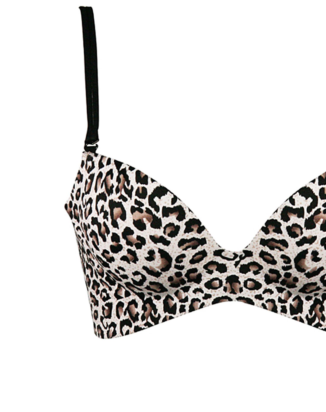 本色诱惑白豹纹一片式光面无痕舒适聚拢文胸套装