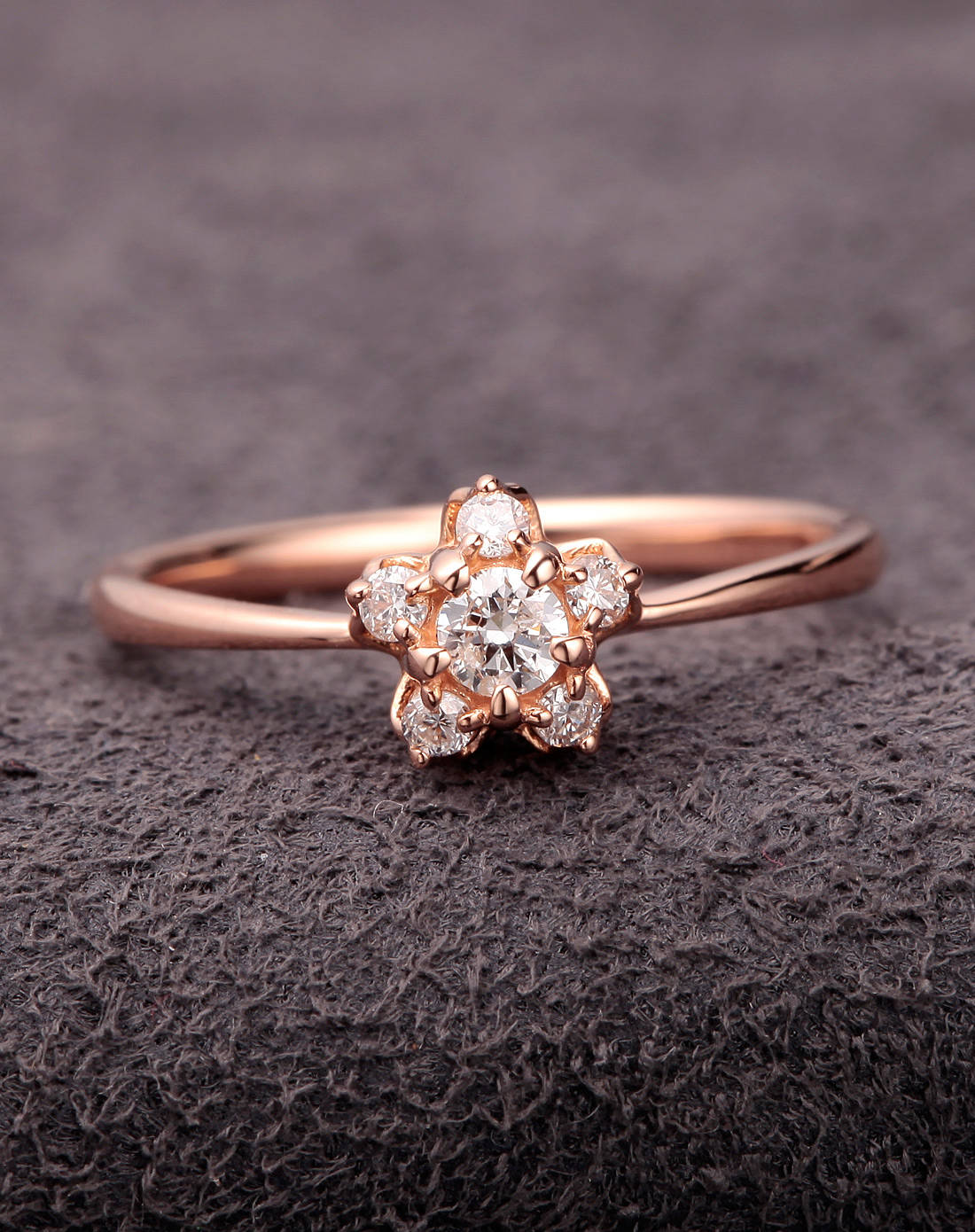 18k玫瑰金欧美时尚设计豪华群镶钻石戒指