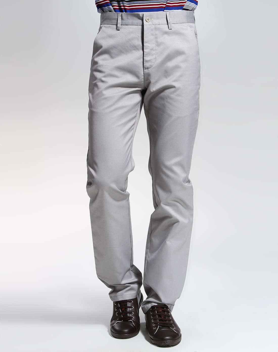浅灰色时尚休闲长裤