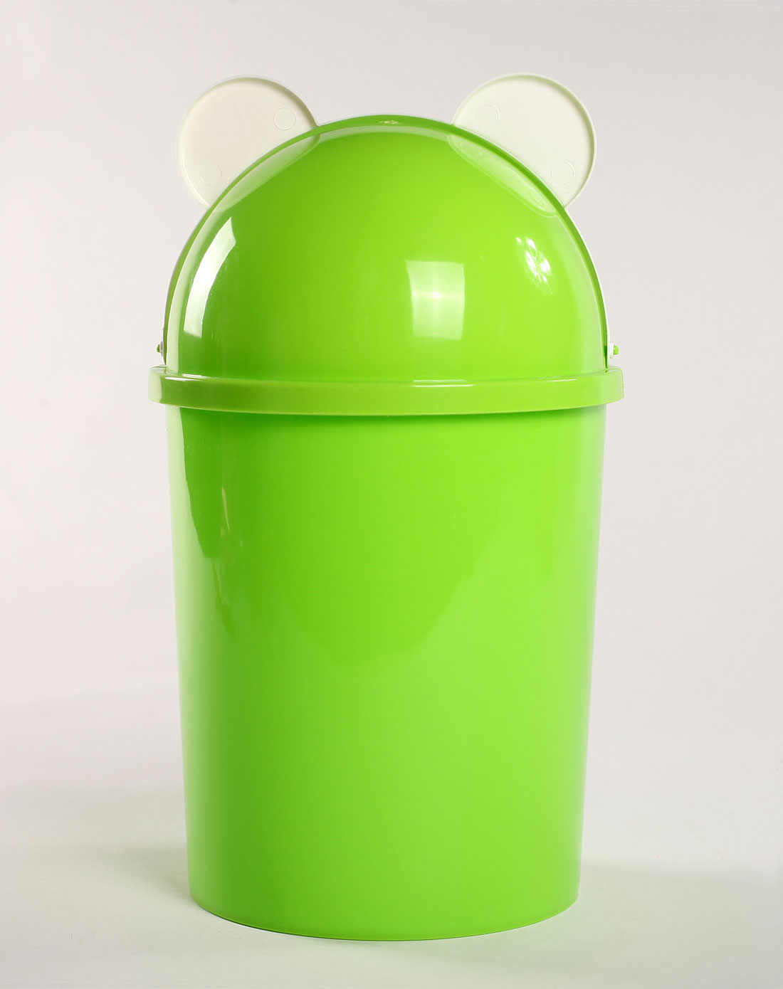 h&3家居用品专场-绿色可爱小熊8l塑料垃圾桶