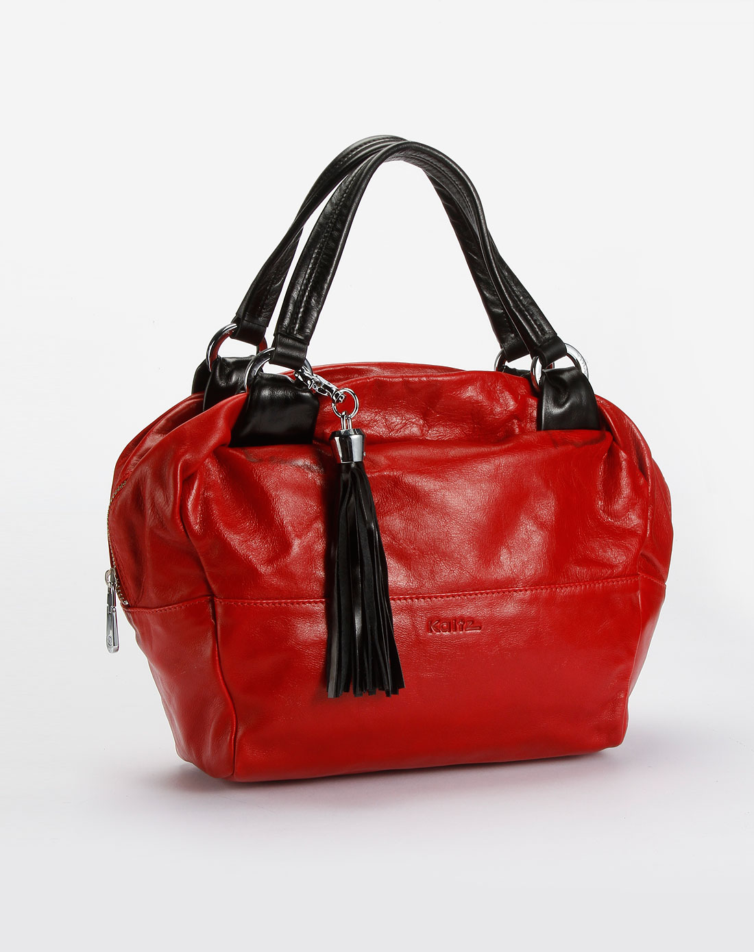 女款红色时尚小流苏手提包