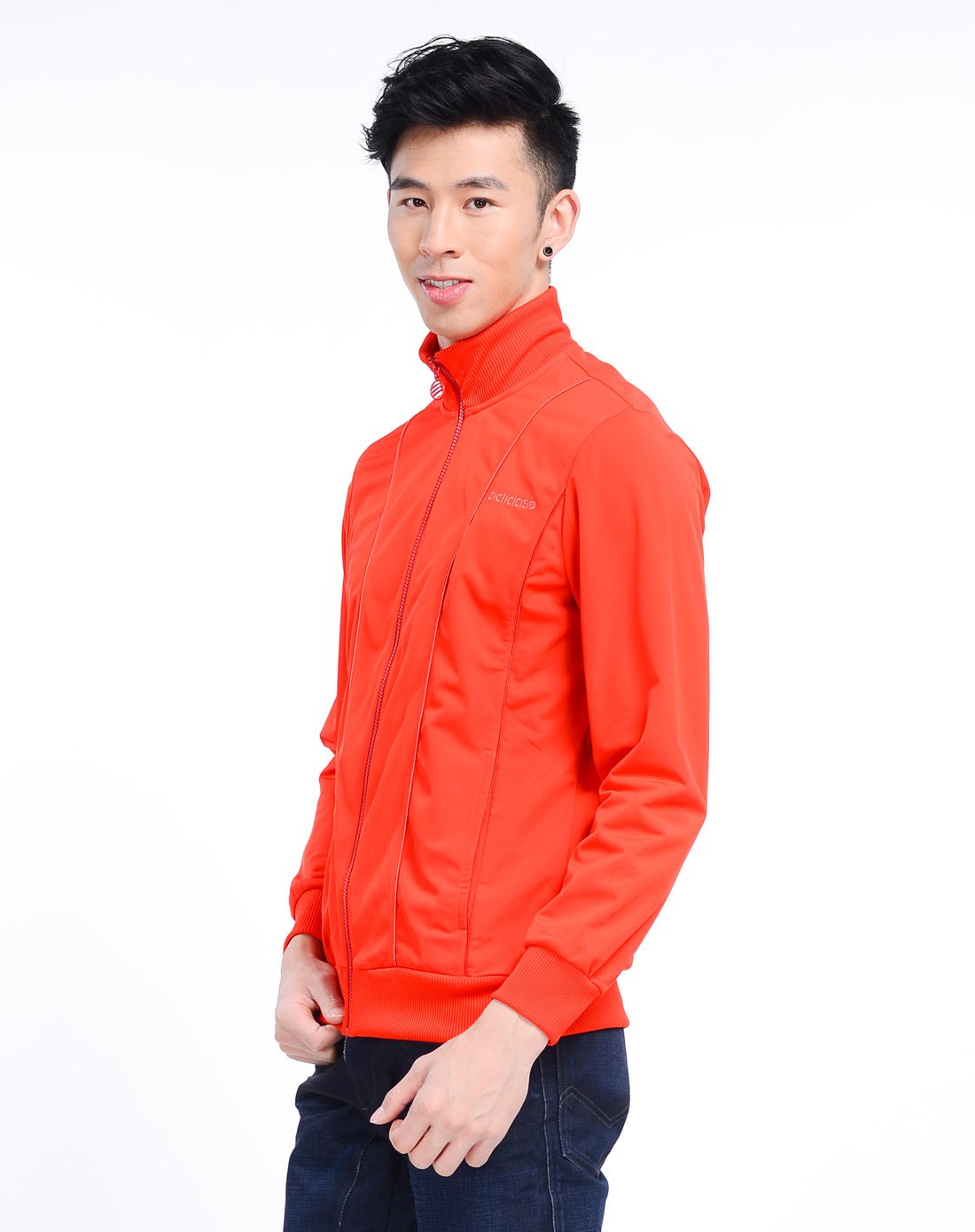 男款橘红色运动休闲系列茄克