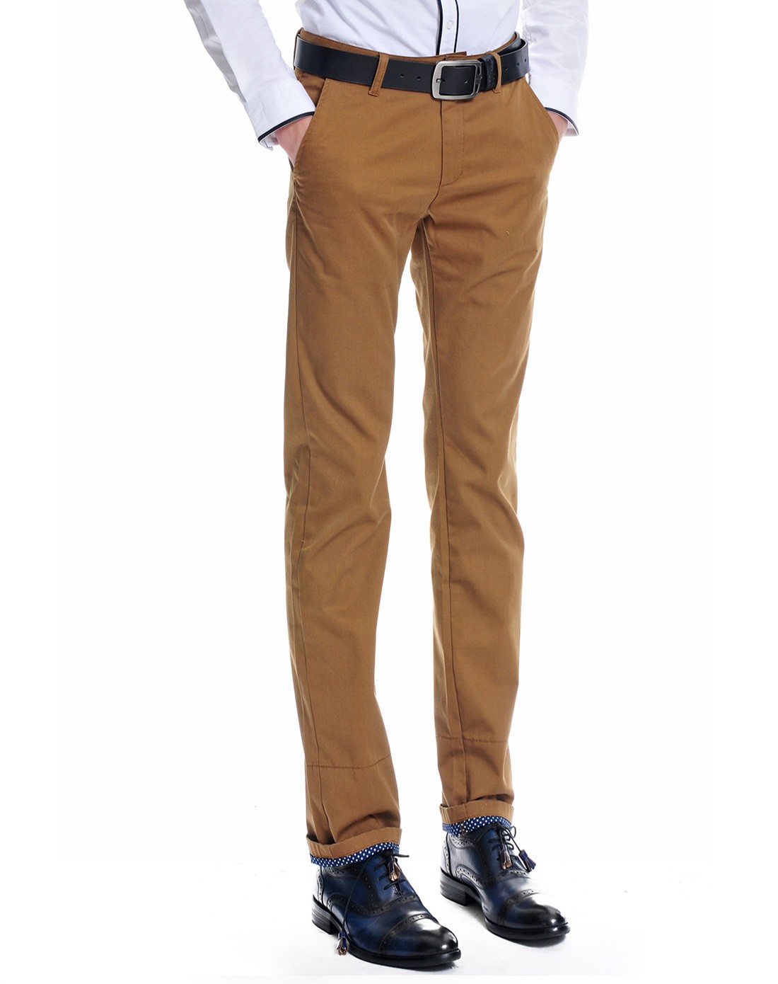 棕色简约休闲长裤