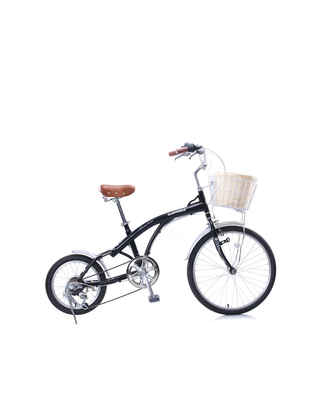 捷马gamma自行车专场爱心大小轮24/16寸亮黑色城市自行车禧玛诺7级变
