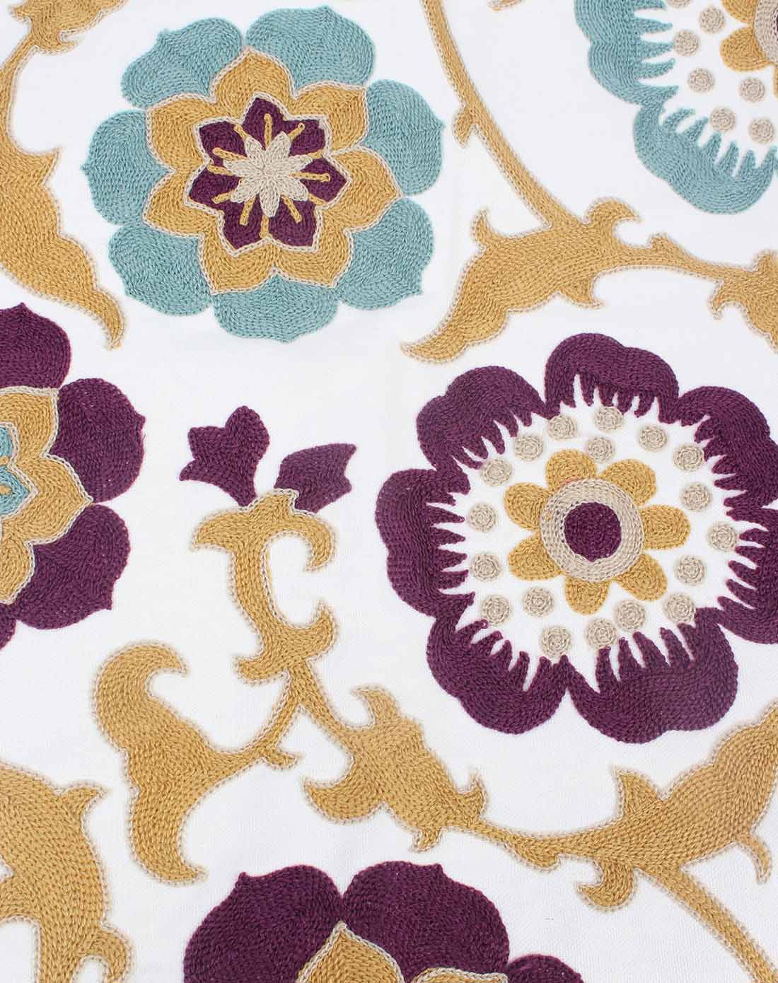 连理枝全棉刺绣抱枕靠垫-紫青