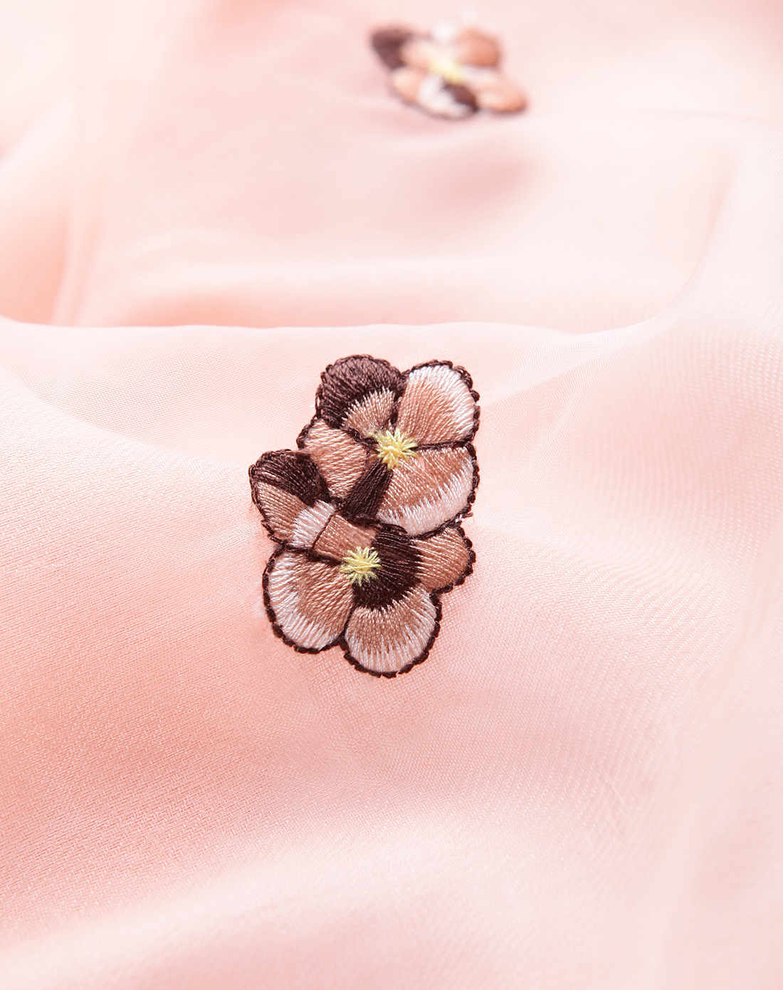 精品韩国刺绣粉色百搭双层围巾