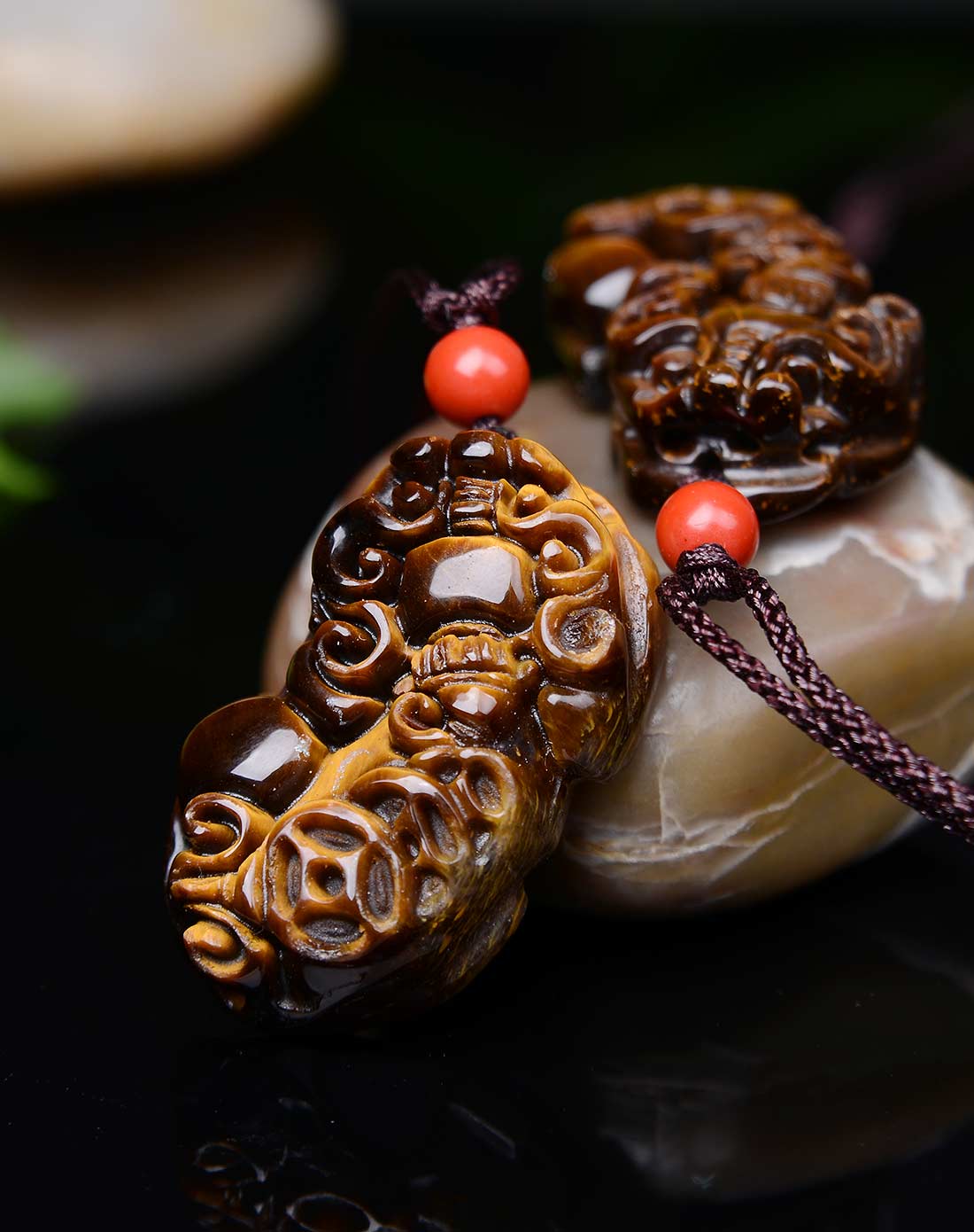 虎眼石招财纳福貔貅吊坠(附证书)