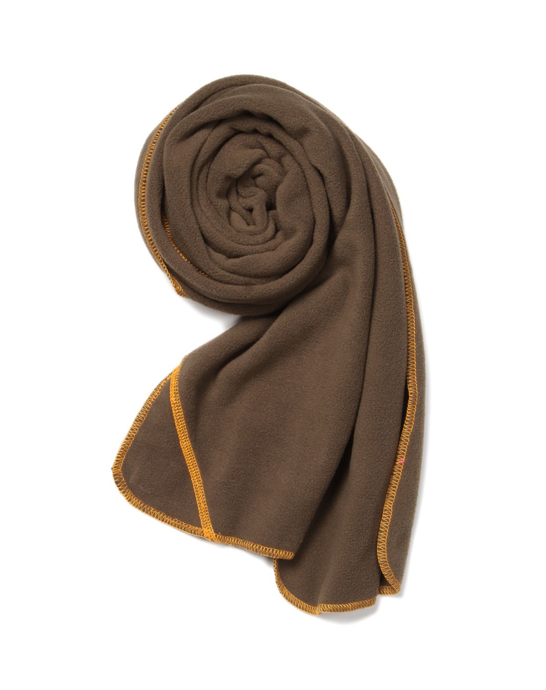中性款棕色抓绒围巾 保暖时尚柔软