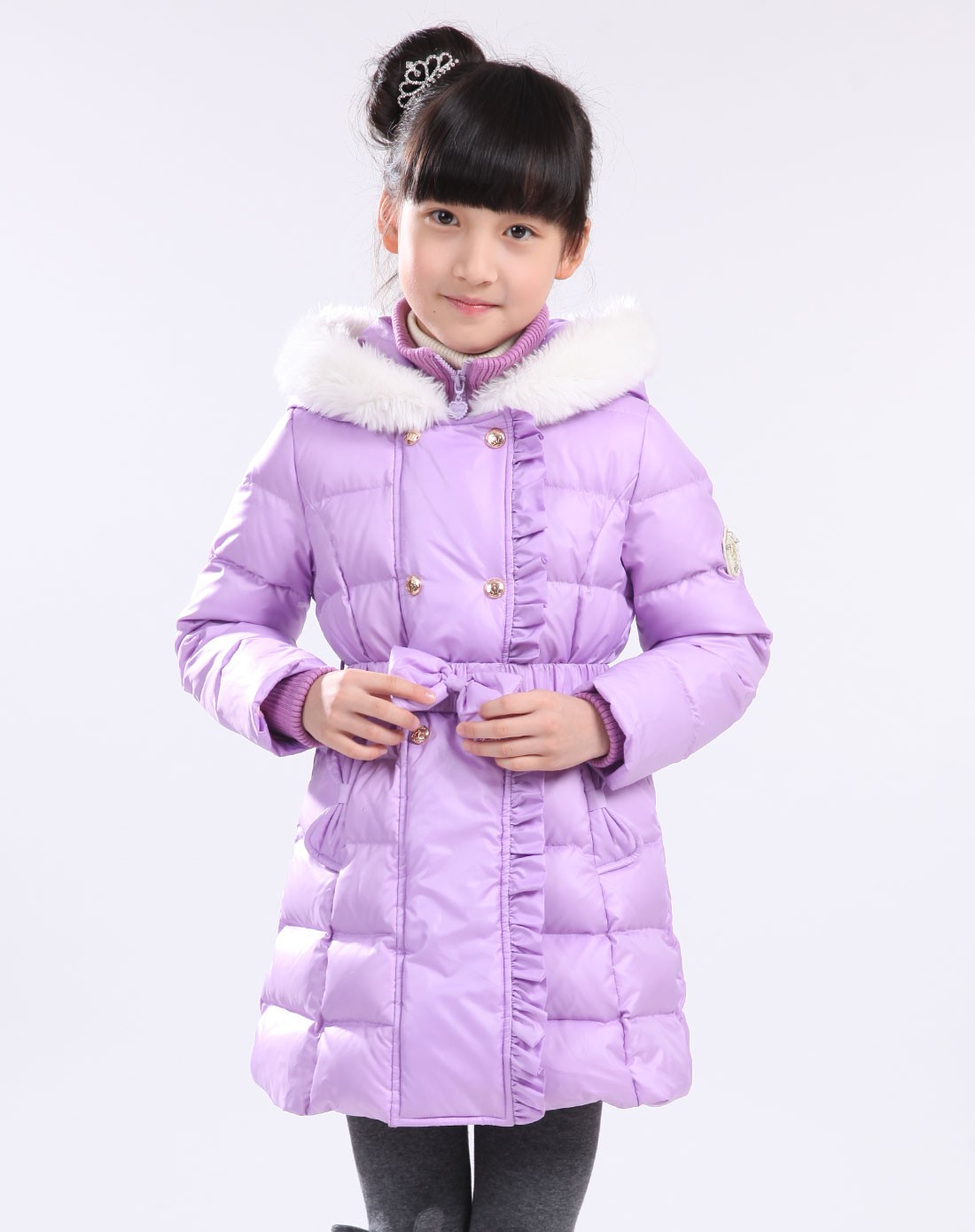 笛莎女童粉紫羽绒服141951544_唯品会