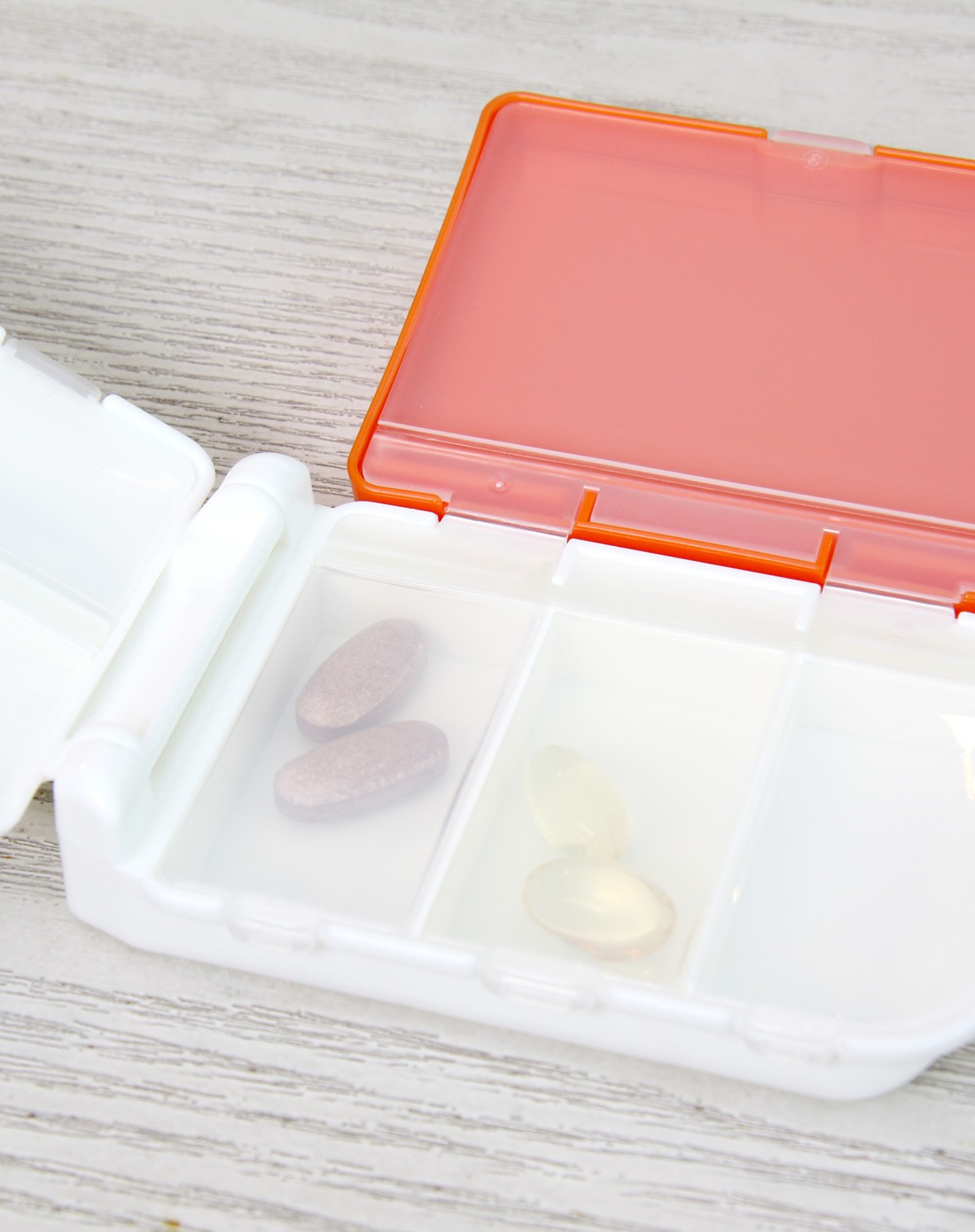 进口folca便携三层药盒2个装橘色