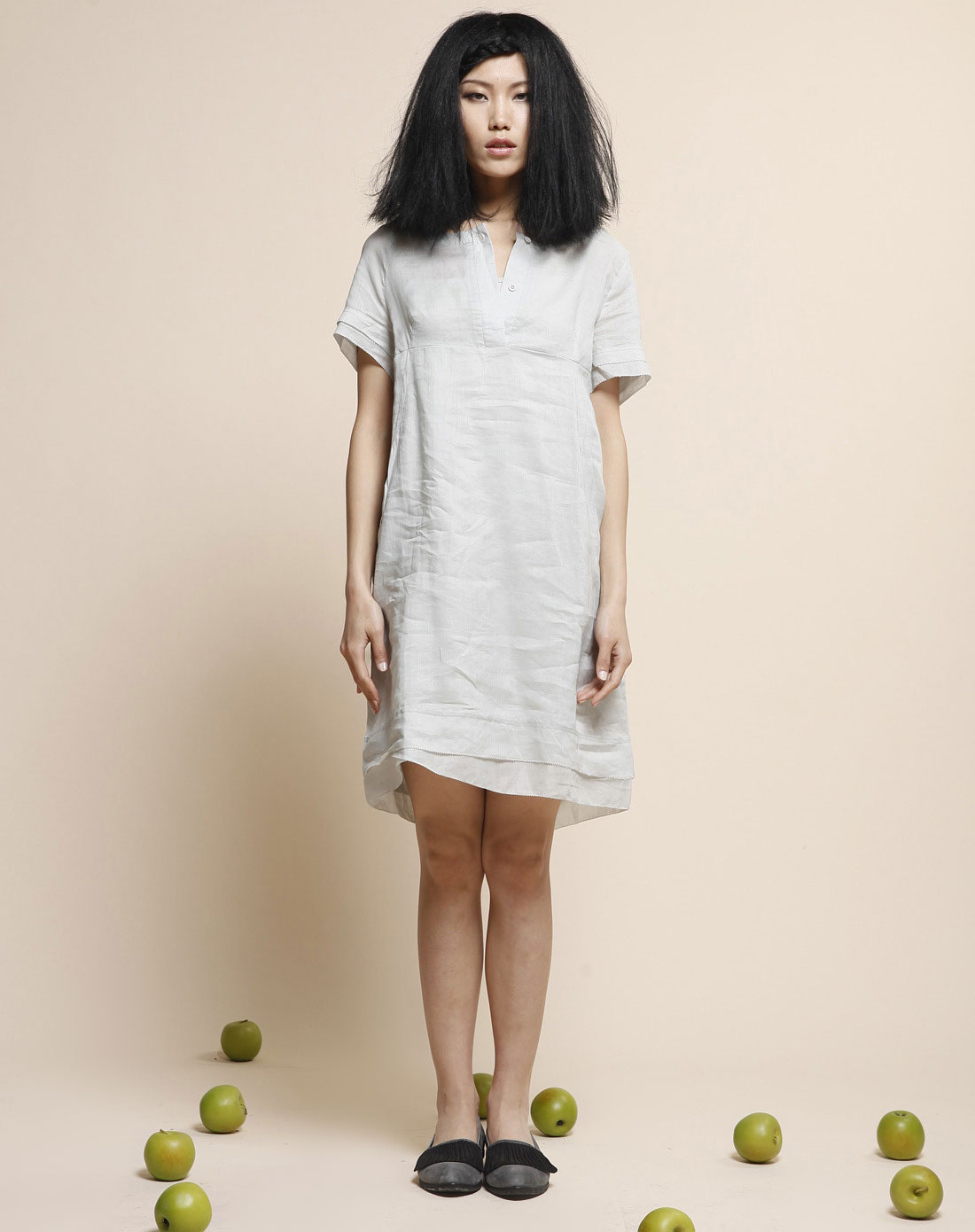 容子木rosemoo女装专场-浅灰连衣裙