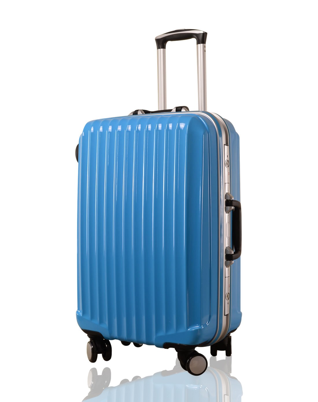 trablog浅蓝色铝框24寸拉杆箱