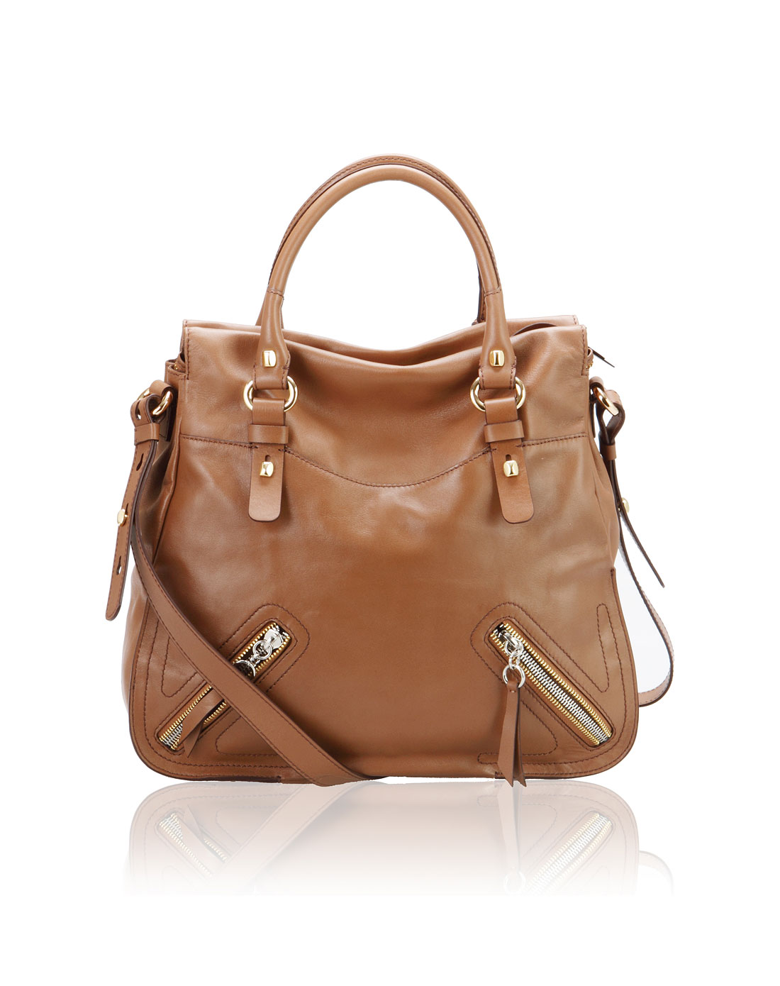 女款啡色背提包