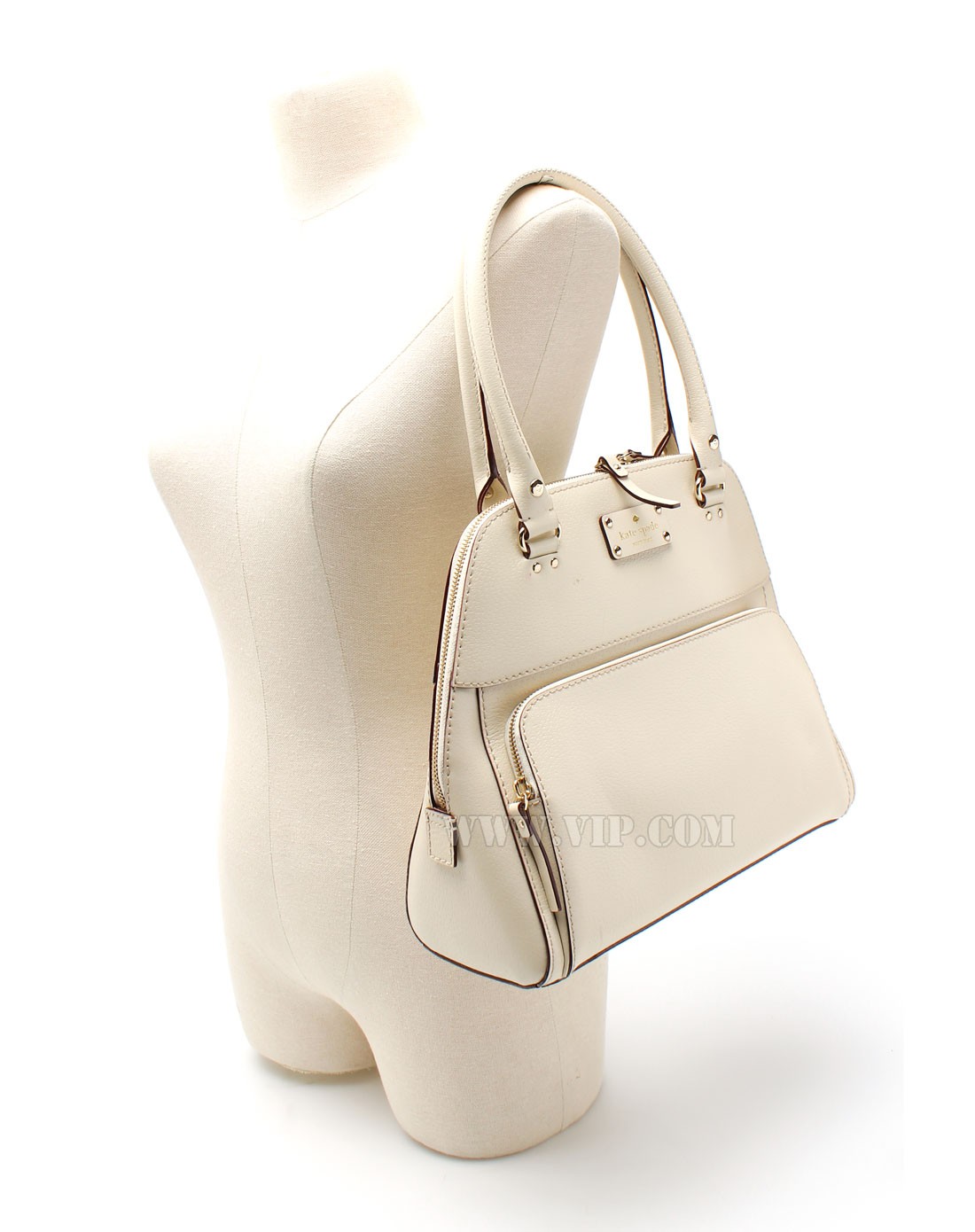 kate spade 女士经典简洁白色手提包