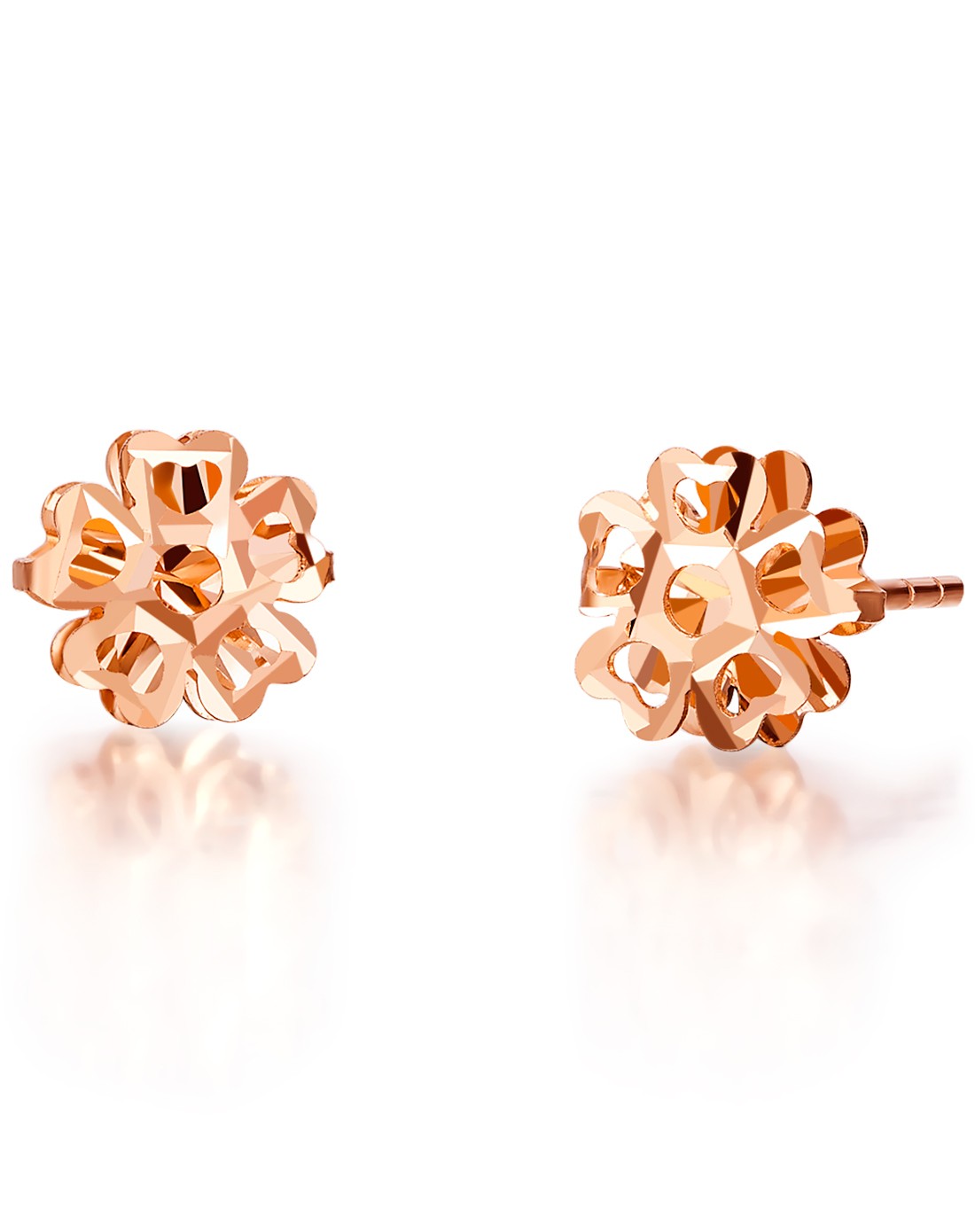 18k玫瑰金k金耳钉