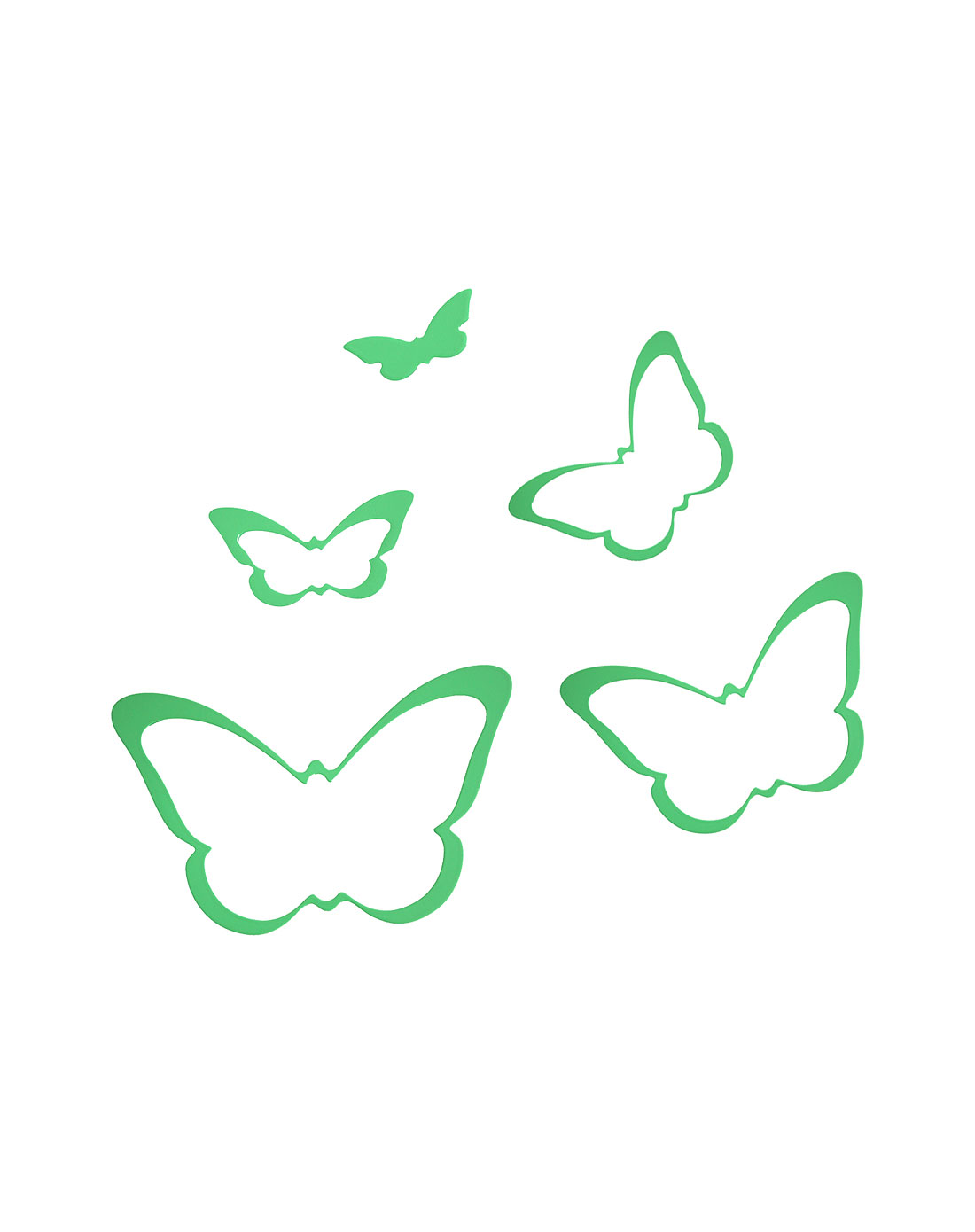 创意空间环保立体蝴蝶型墙贴(绿色)