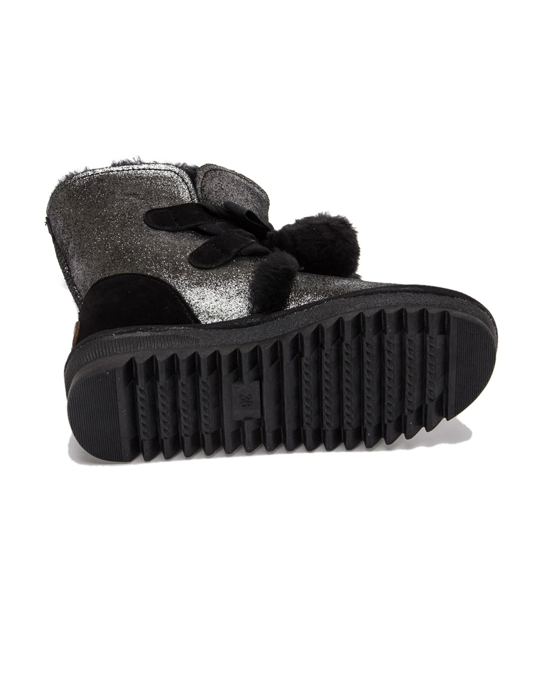 黑色牛皮舒适休闲厚毛雪地棉