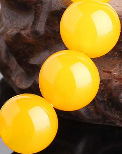 3a级巴西天然黄玛瑙圆珠手链附证书