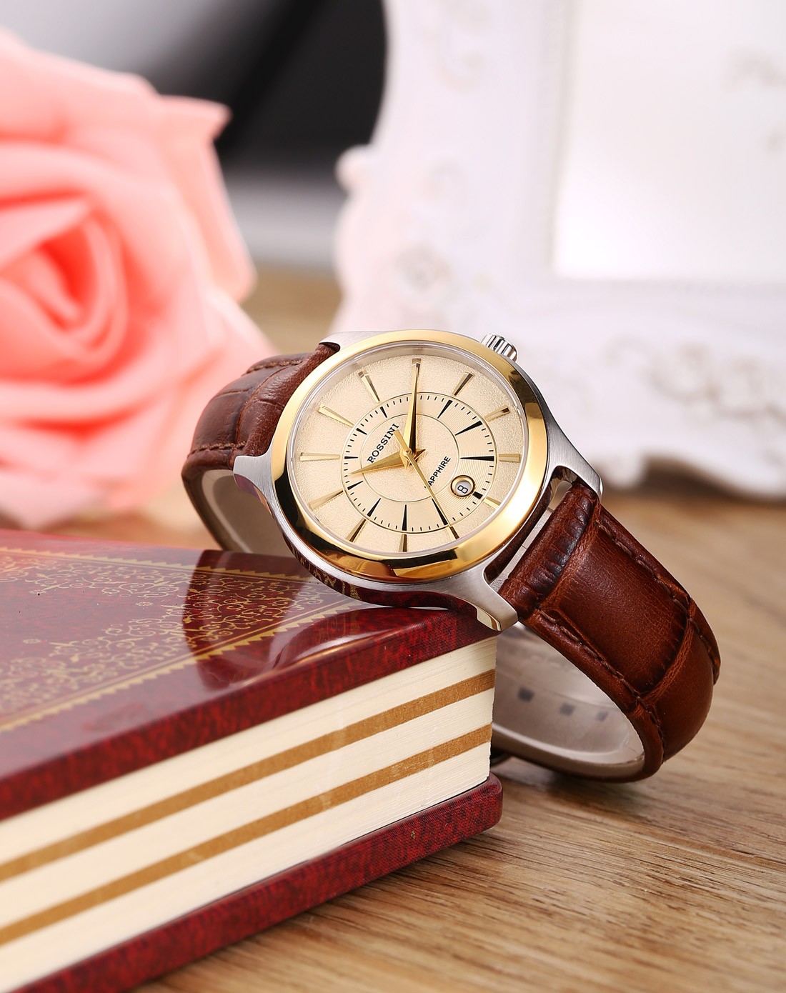 罗西尼rossini(2015年专柜同步)新款进口石英机芯时尚皮带女表6612t06