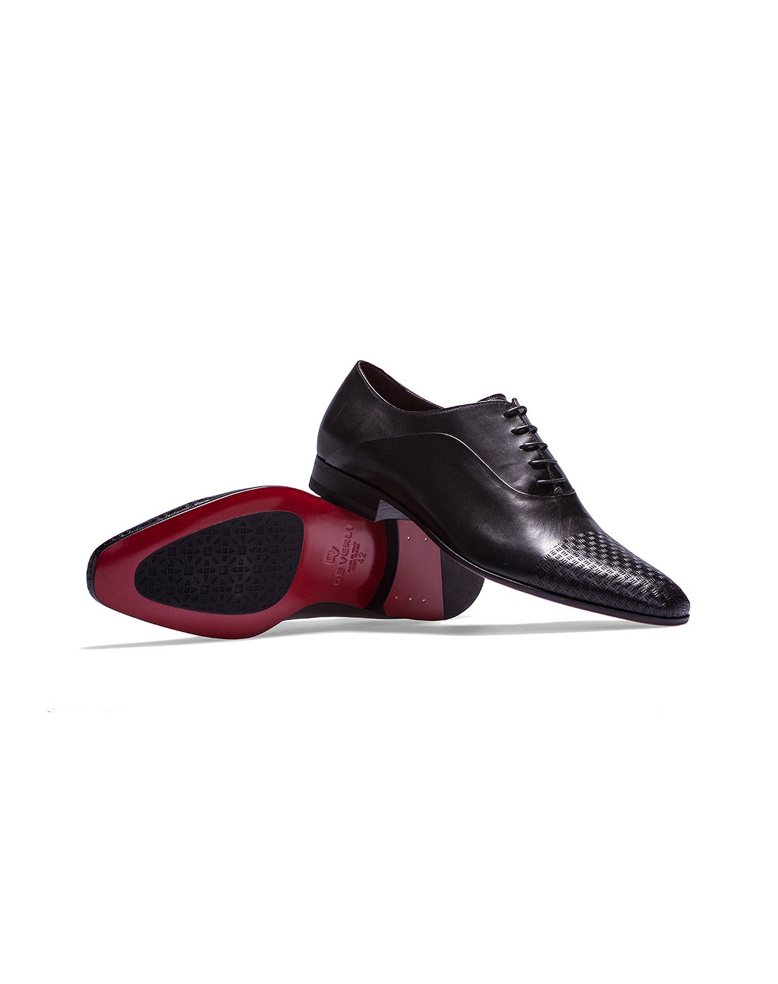 意大利进口黑色袋鼠皮革男正装单鞋