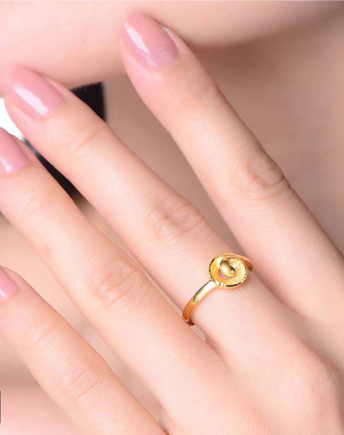 千足金圆形开口戒指3.14g