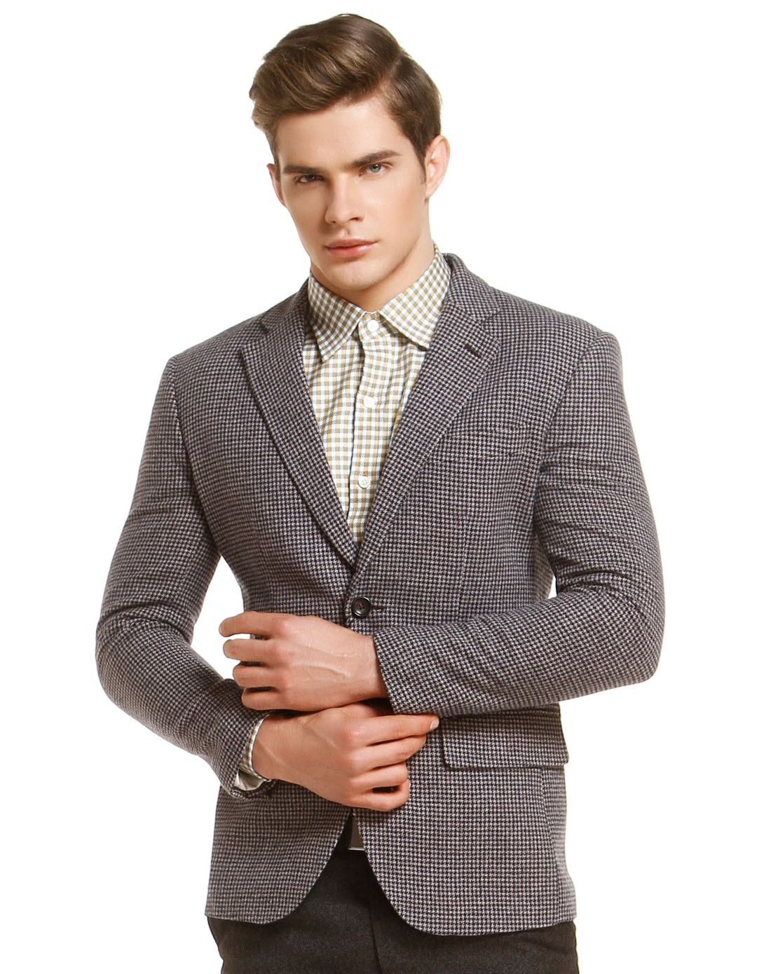 男款灰/藏青色成熟稳重长袖西装